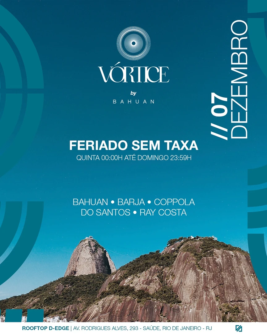 Flyer da edição de 7 de dezembro no rooftop do D-Edge
